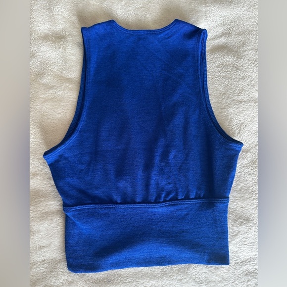 Aritzia Wilfred Free Women’s Valeria Plunge Neck Tank Top Electric Blue Size XXS - Picture 6 of 7
